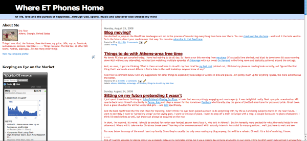 Screen shot of my first blog